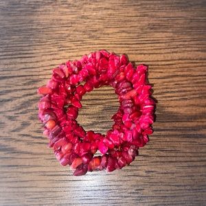 Set of red bracelets